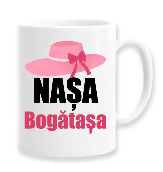Cana alba personalizata &quot;Nasa Bogatasa&quot;, INOVATIX&reg;. 330ml
