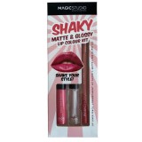 Set gloss si creion de buze Shaky, Matte &amp; Glossy, 60749, Roz deschis, Magic Studio, 2 g
