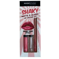 Set gloss si creion de buze Shaky, Matte &amp; Glossy, 60749, Roz deschis, Magic Studio, 2 g