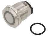 Comutator anti-vandalism SPST 10A/24VDC, IP65, iluminare verde - ONPOW