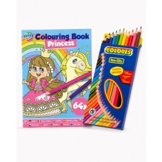 Set Moxy Princess: carte de colorat 64 pagini + creioane colorate 12 culori