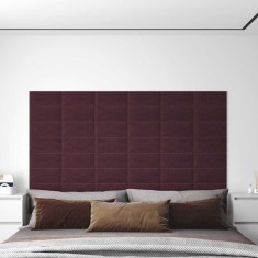 vidaXL Panouri de perete 12 buc. violet 30x15 cm textil 0,54 m&sup2; 343766