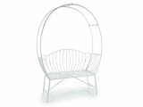 Cumpara ieftin Banca cu arcada gradina fier alb cm 130 x 43 x 190 H