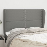 VidaXL Tăblie de pat cu aripioare gri &icirc;nchis 147x23x118/128 cm textil