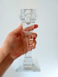 Sfesnic suport lumanare sticla cristal 17cm