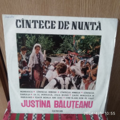 -Y- CANTECE DE NUNTA - JUSTINA BALUTEANU - DISC VINIL LP 10 " ( STARE EX+ )