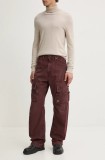 G-Star pantaloni de bumbac culoarea bordo, drept, D25359-D491