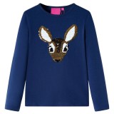Tricou pentru copii cu m&acirc;neci lungi, bleumarin 116