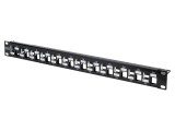 Patch Panel 24 Porturi Keystone Negru 19" - RACK 1U