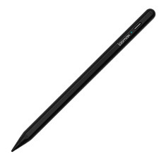Stylus Pen tableta Loomax, 167 x 9.7 mm, aluminiu, 140 mAh, 10 penite anti-zgarieturi, functie palm rejection, magnetic, USB-C, Negru
