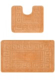 Cumpara ieftin Set 2 Covorase Baie Model Ethnic 2589, Marimi 50 x 80 40 x 50 cm, Bej, Antiderapant, Antialergic, Polipropilena
