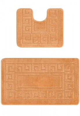 Set 2 Covorase Baie Model Ethnic 2589, Marimi 50 x 80 40 x 50 cm, Bej, Antiderapant, Antialergic, Polipropilena foto