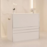 Recepție de frizerie lăcuită Alexa 120 cm cosmetică pentru salon cabinet SPA alb