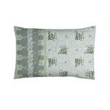 Fata de Perna 50x70, 100% bumbac standard, model floral verde si gri 208