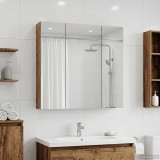 vidaXL Dulap cu oglindă pentru baie Lemn vechi 70 x 14,5 x 70 cm 889093