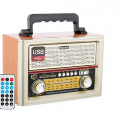 Radio AM/FM, Bluetooth cu Design Retro Modern, Telecomanda