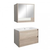 Mobilier complet de baie Porto 80 &icirc;n culoarea stejarului Sonoma