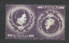 TSV$ - 1946 LP 193 B 25 ANI INFIINTAREA FILARMONICII ROM. TETE-BECHE MNH/** LUX foto