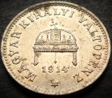 Moneda istorica 20 FILLER - UNGARIA (Austro-Ungaria), anul 1914 *cod 3998 A.UNC