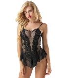 Babydoll Eross Polka XS/S Negru
