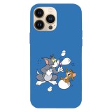 Husa compatibila cu Apple iPhone 13 Mini, Viceversa, model Bubble Tom and Jerry, Silicon, TPU, Transparent, Carcasa