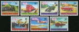 Set 7 timbre Mongolia &ndash; 50 de ani de transport modern &icirc;n Mongolia (trenuri, automobile, avion și navă)