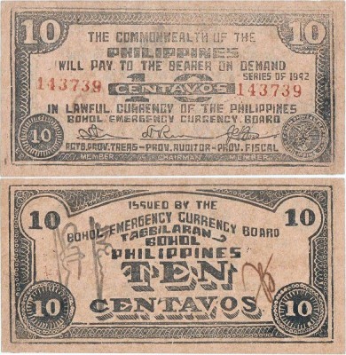 1942, 10 centavos (P-S131d) - Filipine - stare XF+++! foto