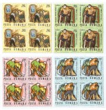|Romania, LP 718/1970, C.M. de Hochei pe Gheata, blocuri de 4 timbre, MNH