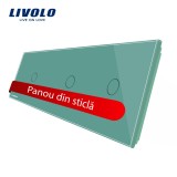 Cumpara ieftin Panou triplu pentru &icirc;ntrerupator touch Livolo din sticla, verde