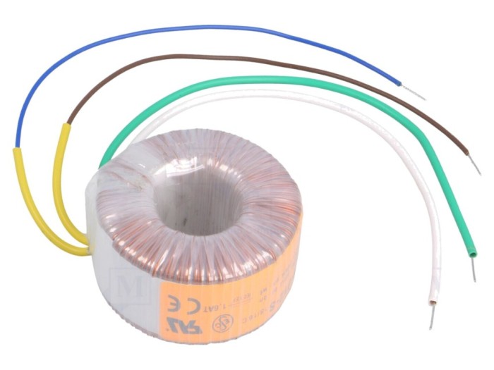 Transformator toroidal 20VA 230V 12V 1.67A cu cabluri