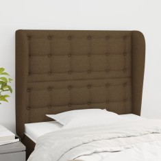 vidaXL Tăblie de pat cu aripioare maro &icirc;nchis 83x23x118/128 cm textil 3118367