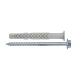 Diblu universal din nylon, Friulsider X3, 10 x 60 mm + surub, otel, zincat alb, cap hexagonal, 7 x 68 mm