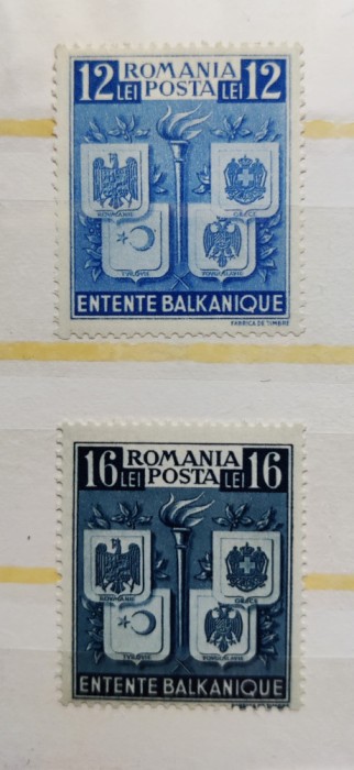 ROMANIA 1940 - Intelegerea Balcanica - serie MNH** - LP 137