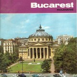 NI740 Bucarest Roumanie, pliant ONT de reclamă turistică, limba franceză, perioada comunistă