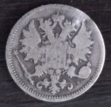 Moneda Finlanda - 25 Pennia 1875 - Argint