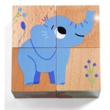 Puzzle cuburi din lemn Djeco - Animale salbatice