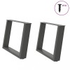 VidaXL Picioare pentru măsuță de cafea &icirc;n formă de U, 2 buc., antracit, 60x(42-43) cm, oțel 4012770