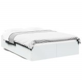 Cadru de pat, alb ,135x190 cm, lemn prelucrat GartenMobel Dekor, vidaXL