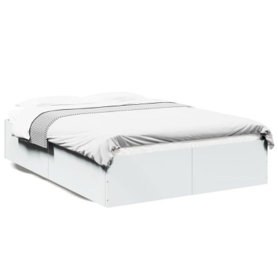 Cadru de pat, alb ,135x190 cm, lemn prelucrat GartenMobel Dekor foto