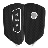 Husa Cheie Auto pentru VW / Skoda / Seat - 3 Butoane, kwmobile, Silicon, Negru, 55583.02