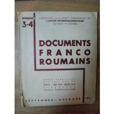 DOCUMENTS FRANCO ROUMAINS , NR. 3 - 4 , SEPTEMBRIE - OCTOMBRIE , 1931