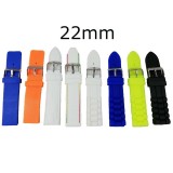 Cumpara ieftin Lot 8 Curele Ceas 22mm Silicon: Negru, Albastru, Orange, Alb, Galben Electric. Catarama Otel Inoxidabil