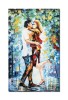 Tablou pictat manual indragostiti, Sarut, 80x50cm ulei pe panza in cutit efect 3D, Superb