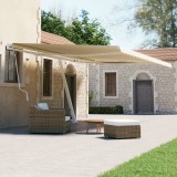 vidaXL Copertină autonomă retractabilă manual, crem, 500x300 cm