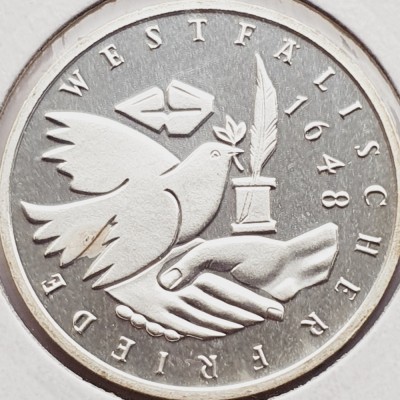 527 Germania 10 mark 1998 Peace of Westphalia - J - km 191 UNC argint foto