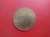 MEDALIE CAMPIONATELE EUROPENE - KYOKUSHIN - TOMBAC, DIAMETRU 60 mm, GREUTATE 81,3 grame