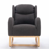 Scaun balansoar modern cu husă din material Teddy, Gri &icirc;nchis | Aosom Romania
