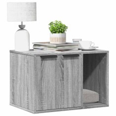 vidaXL Cutie litieră pisici sonoma gri 60x40x40 cm lemn prelucrat