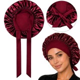 Bonetă de dormit din satin pentru păr, tip turban, protecție de noapte anti-&icirc;ncrețire