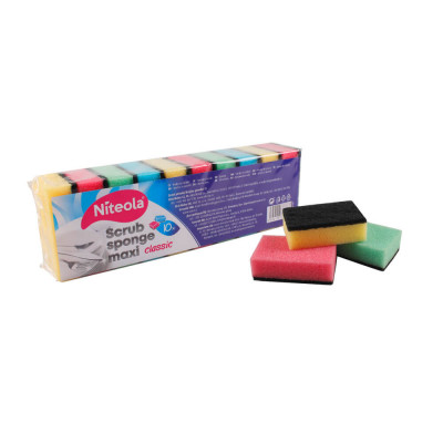 Bureti pentru Bucatarie Niteola Scrub Sponge Maxi, 10 Buc/Set, Multicolore, Bureti Bucatarie, Bureti pentru Bucatarie, Bureti Bucatarie Niteola, Buret foto